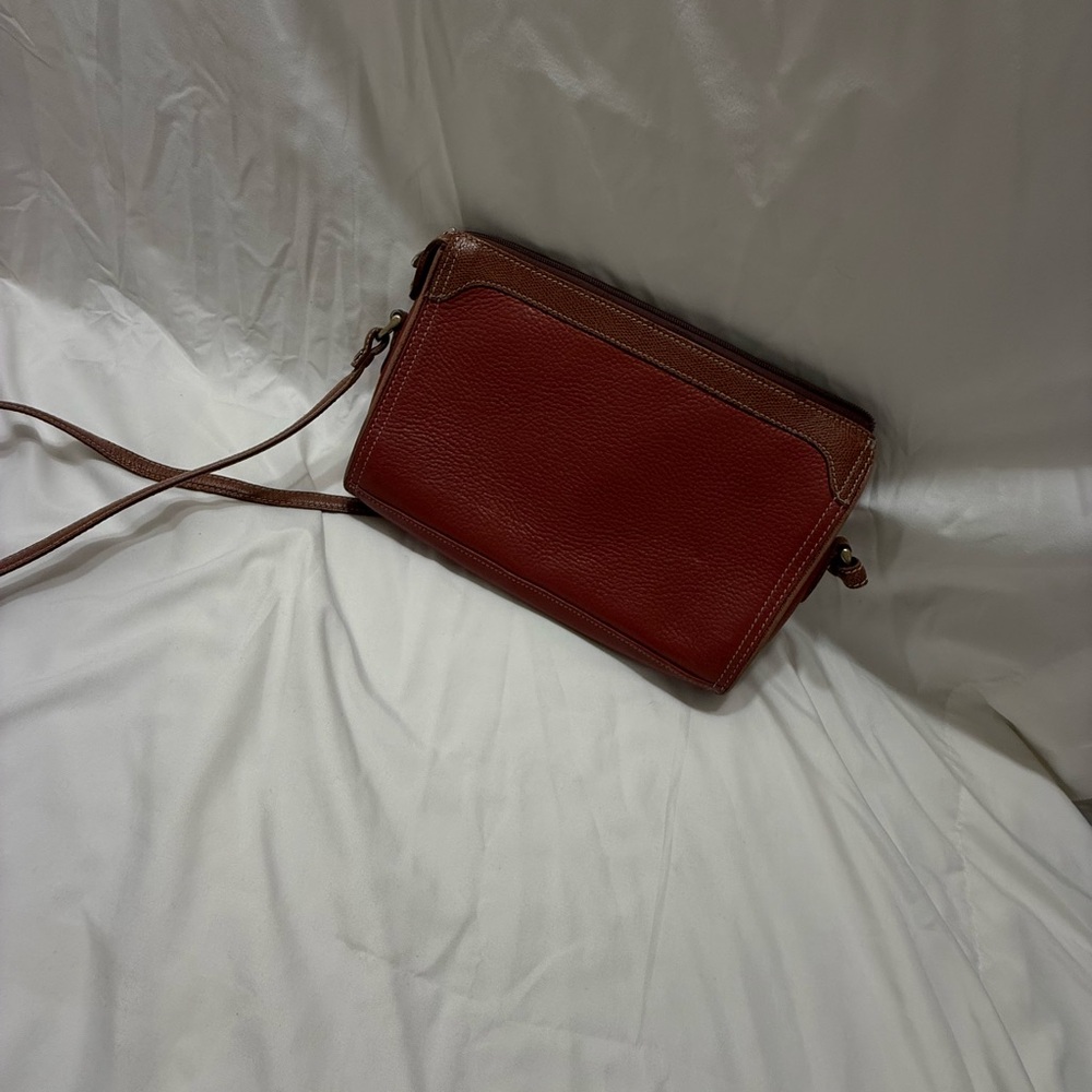 Vintage Liz Claiborne  Brown Leather Crossbody Bag